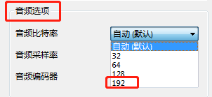 Remov音频如何设置音频比特率相关的选择