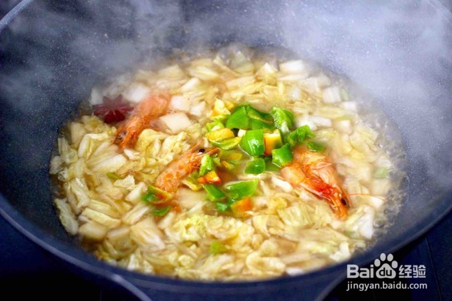 怎么样做美味好吃的海虾大白菜打卤面