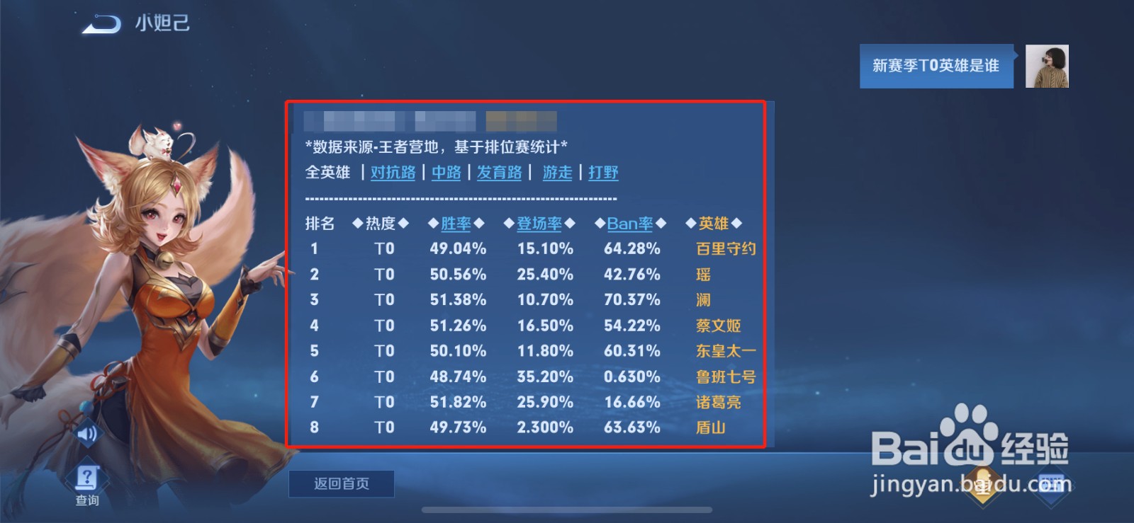 王者荣耀s25赛季T0英雄