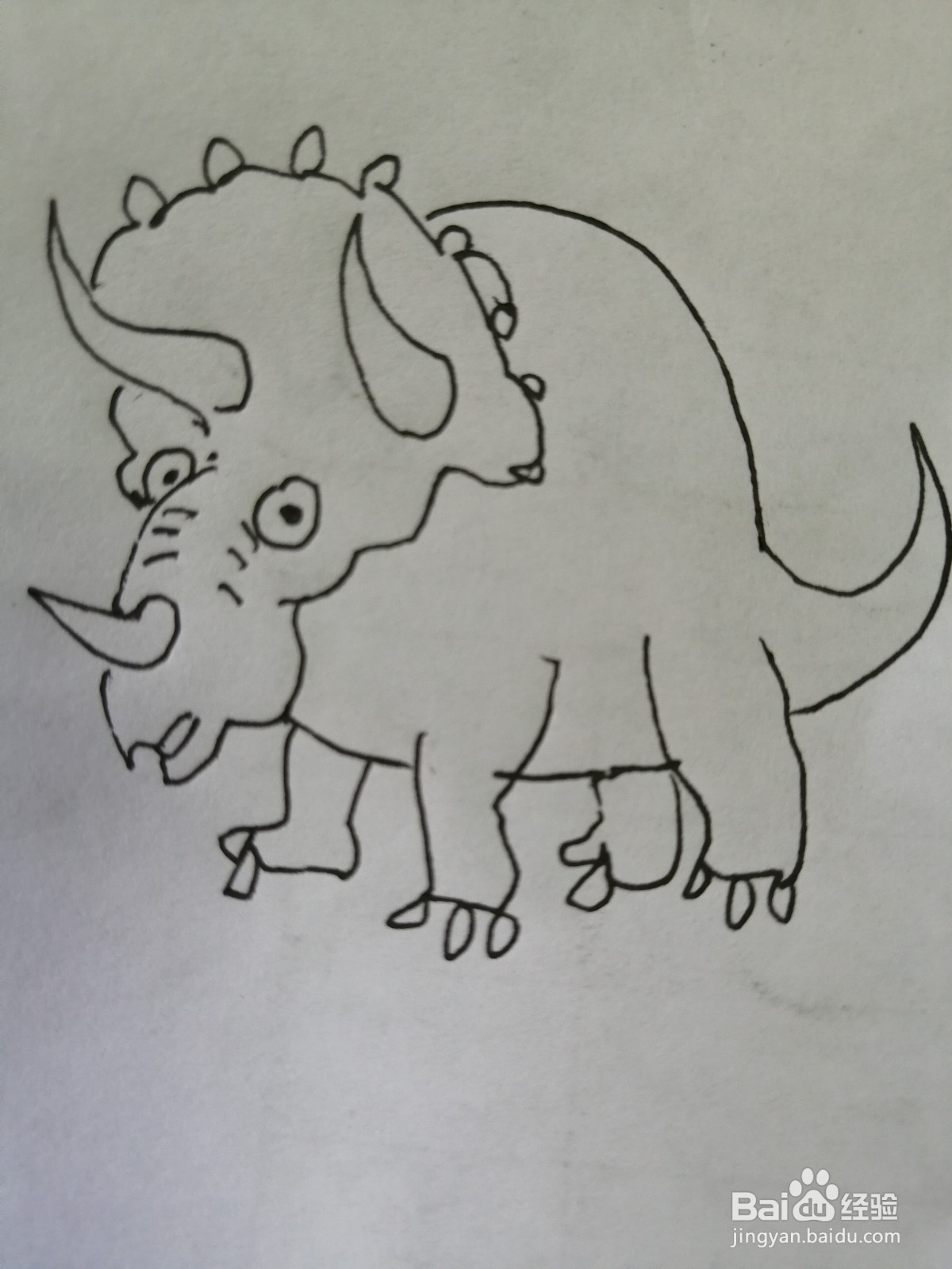 简笔画三角龙怎么画