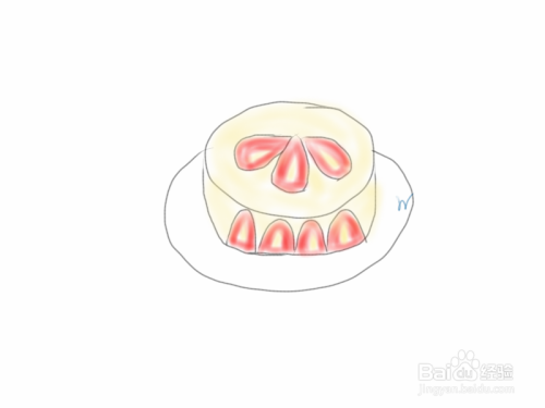 如何画草莓芝士蛋糕