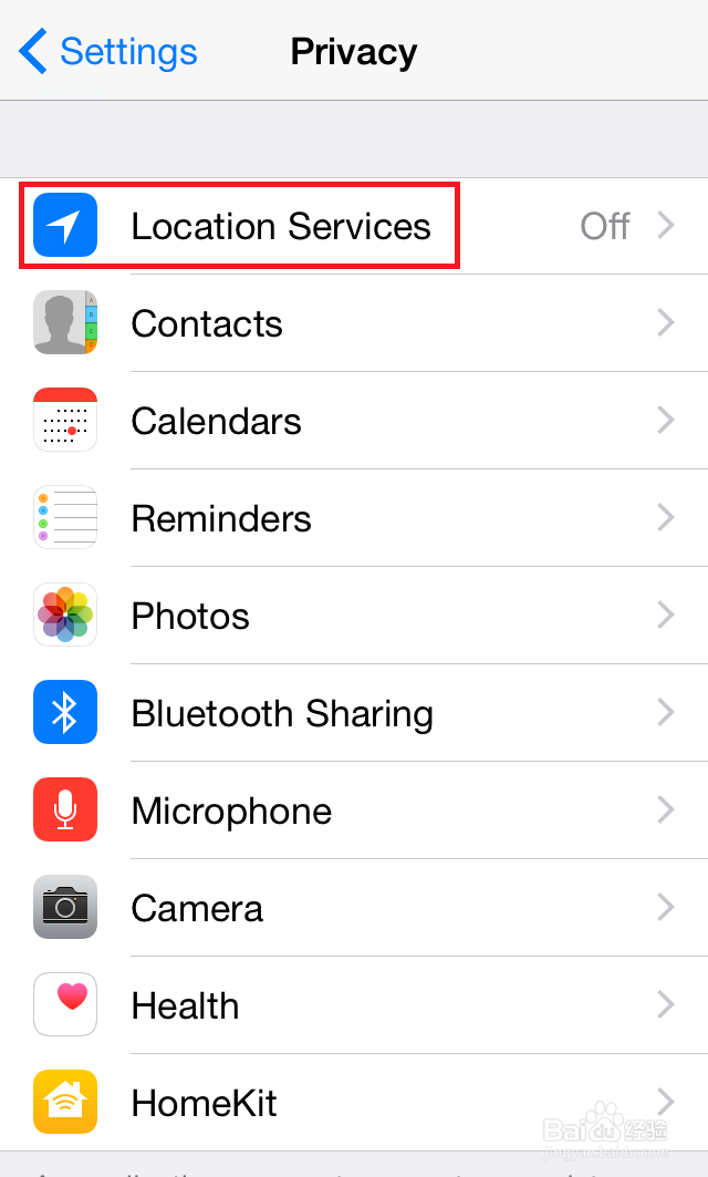 iphone手机如何打开或关闭定位服务