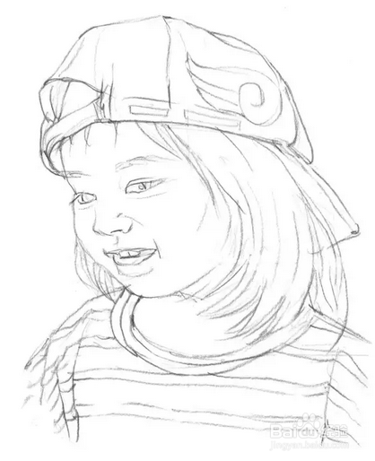 怎么素描画小女孩