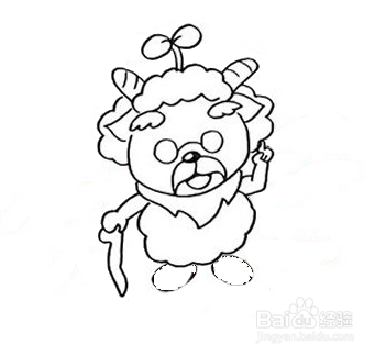 如何画逗乐的慢羊羊