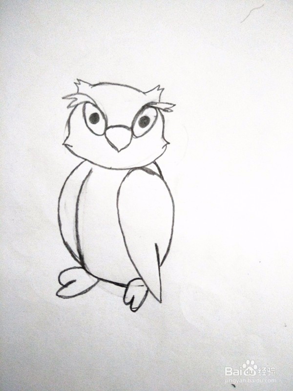 猫头鹰简笔画的画法