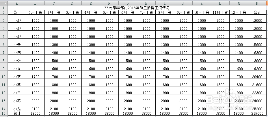 用VLOOKUP函数做一张自动统计全年工资的表格