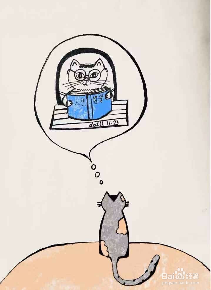 茉莉蜡笔手绘之喵星人的想法