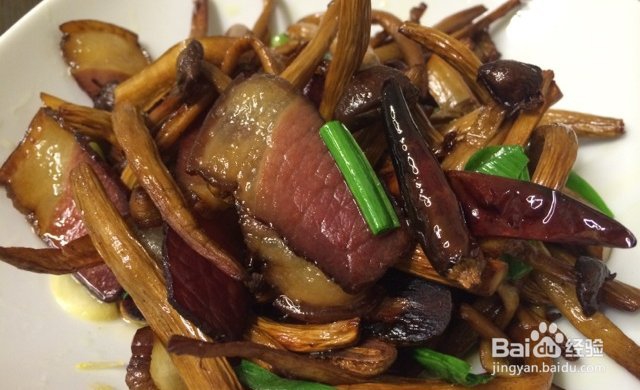 心心念念的干煸茶树菇