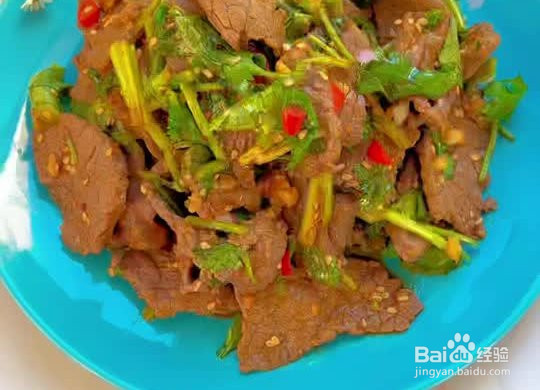 香菜拌牛肉的做法