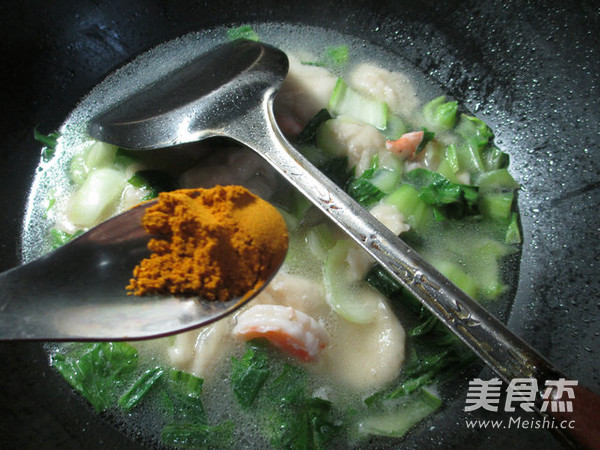 虾仁青菜面疙瘩