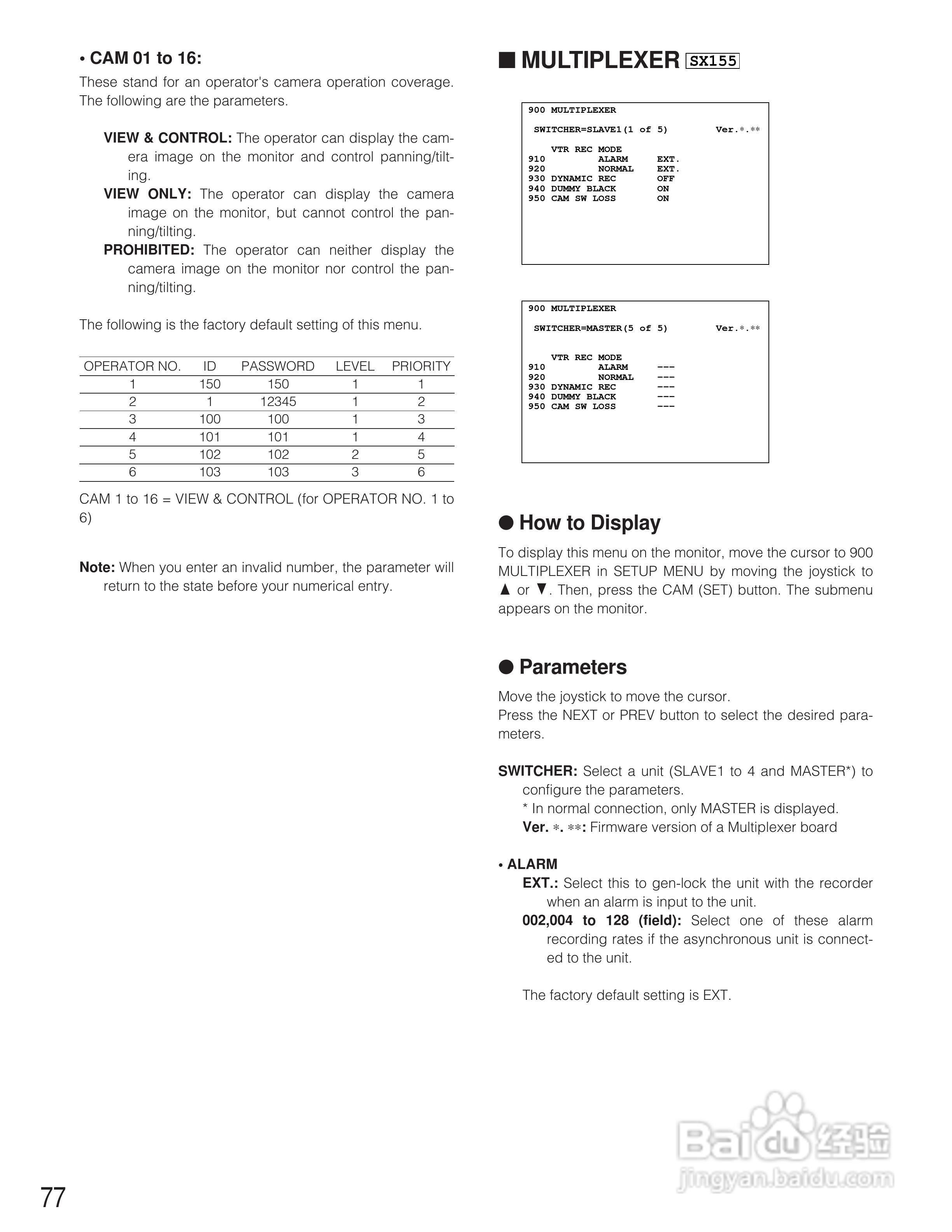 松下WJ-SX150A矩阵切换器使用说明书:[8]