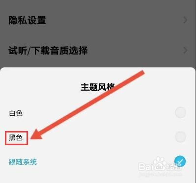 酷狗概念版怎么设置黑色主题