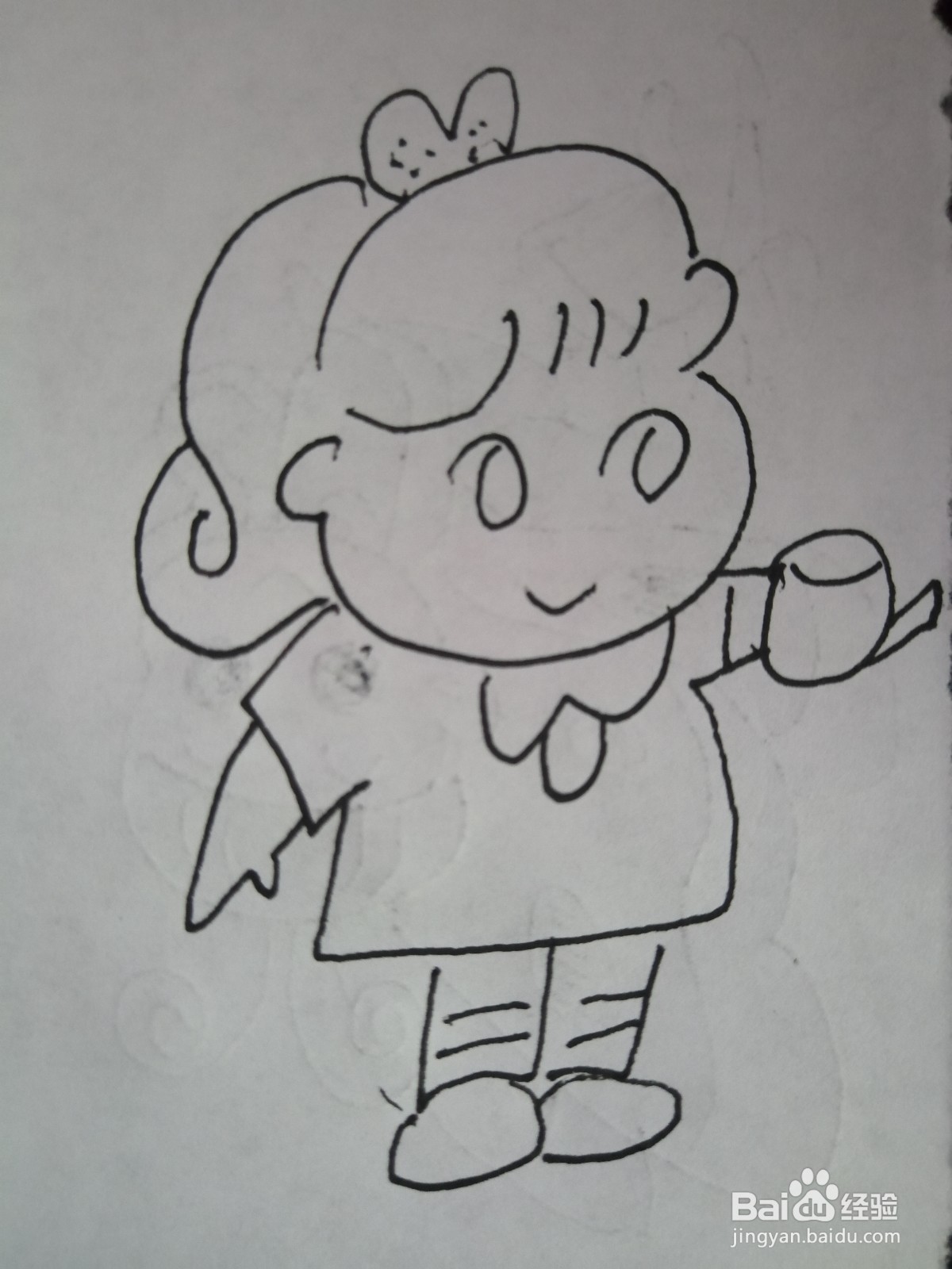 <b>拿着小水壶的小女孩怎么画</b>