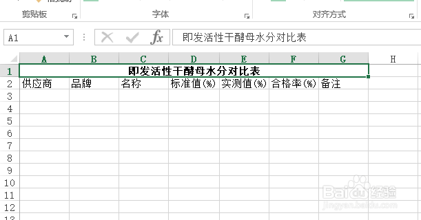 怎样创建即发活性干酵母水分对比表?