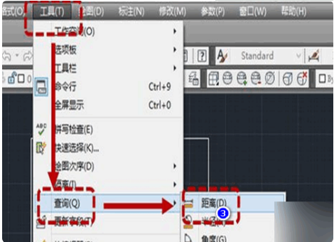 cad中怎么测量两条线间垂直距离