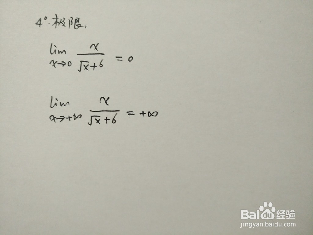 用导数知识画函数y=x/(√x+6)的图像