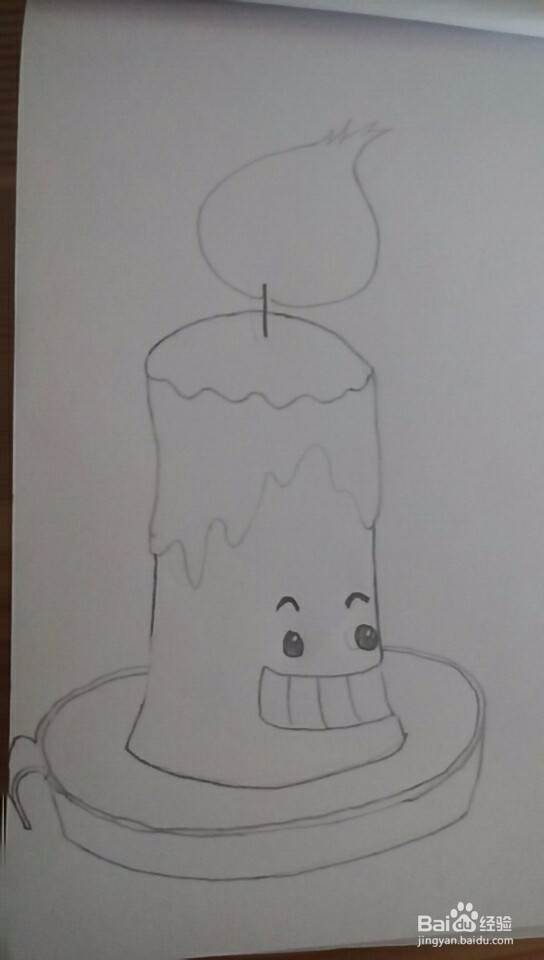 多妈简笔画一只燃烧的蜡烛