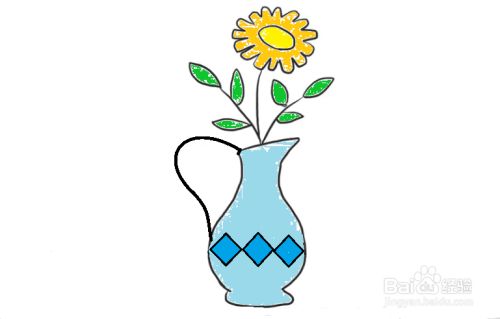 花瓶与花的简单画法 百度经验 花瓶与花的简单画法 百度经验