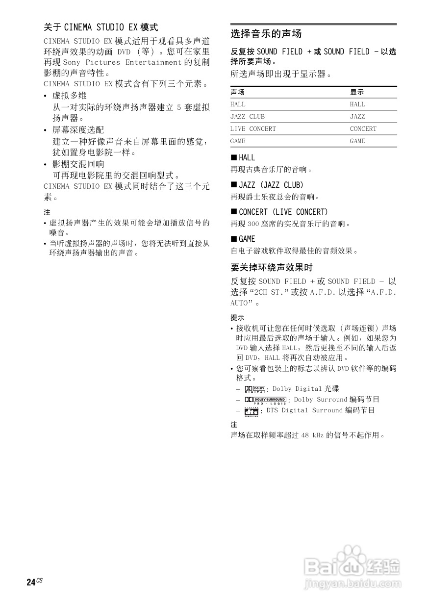 索尼HT-SL500家庭影院使用说明书:[4]