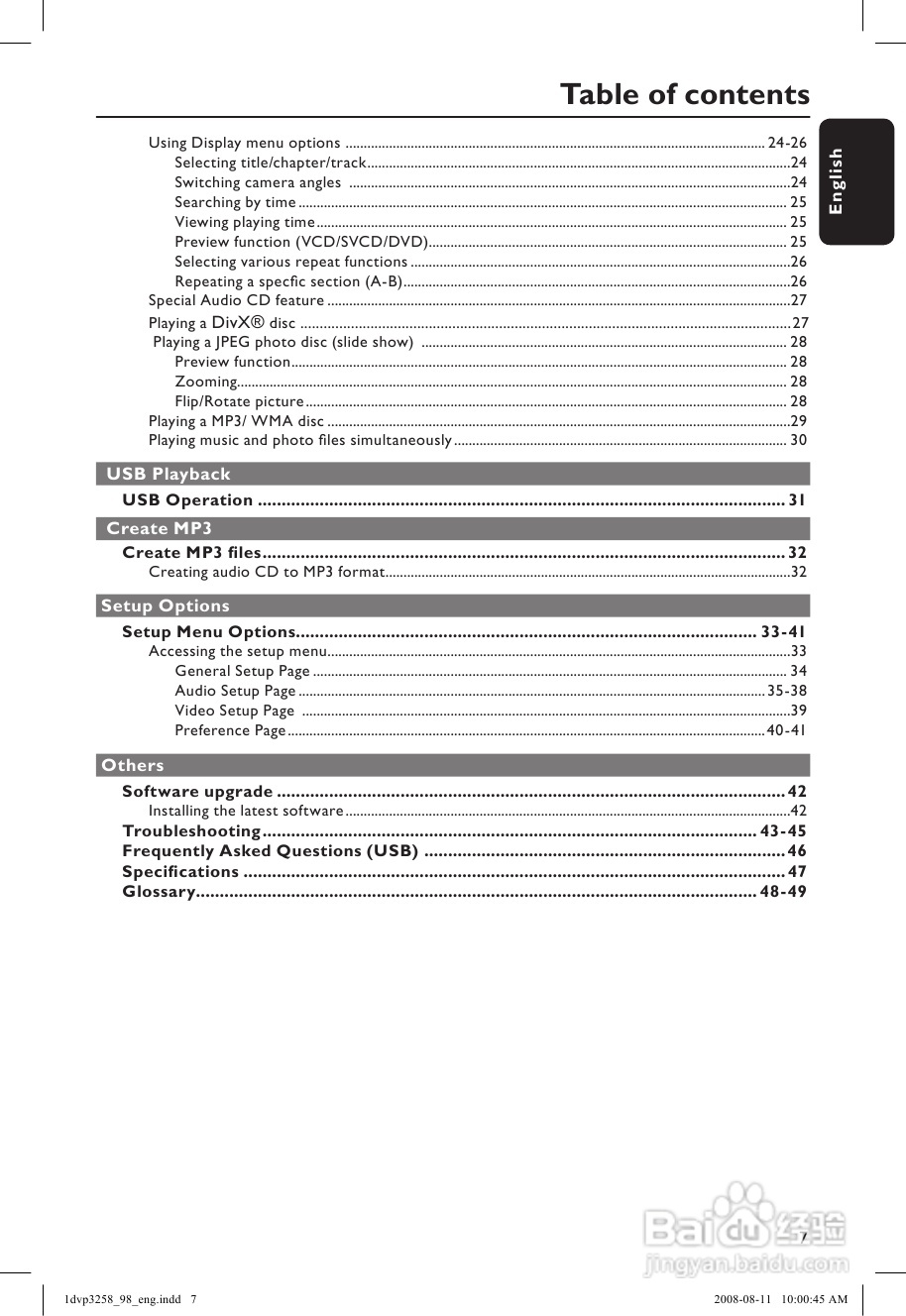 飞利浦DVP3258/98 DVD播放机使用说明书:[1]