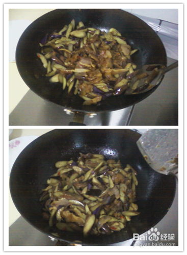 含家美食--咸肉炒茄子