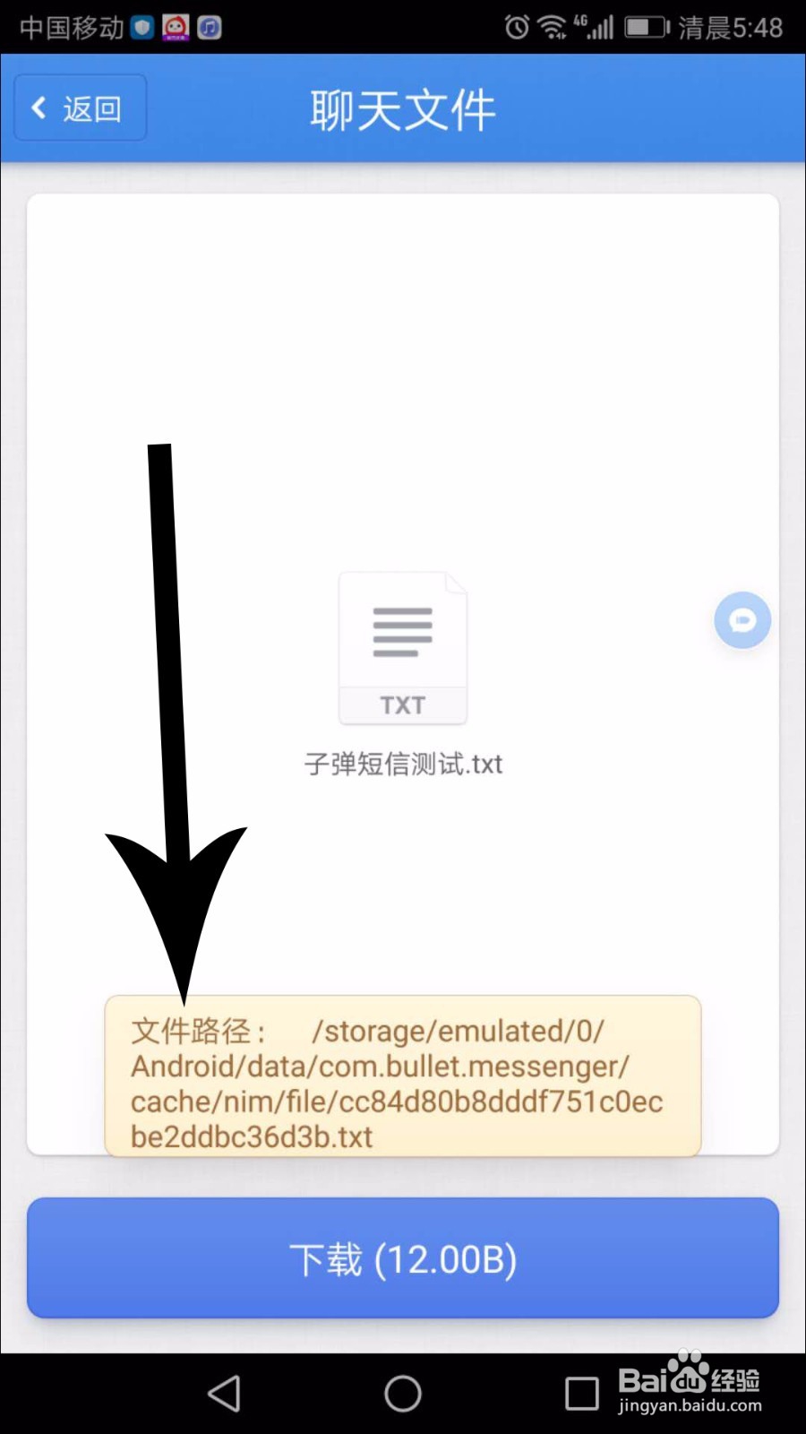 子弹短信下载的文件在哪里