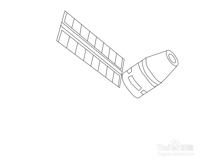 神舟13号空间站简笔画图片