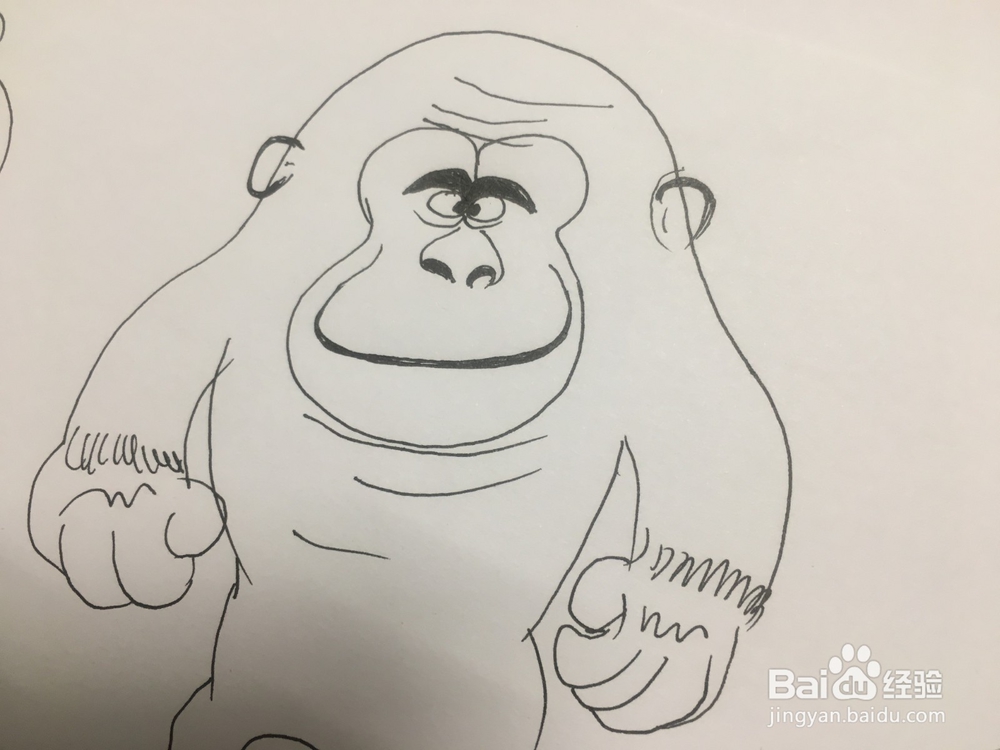 简笔画：手绘一只猩猩 儿童美术 幼儿绘画
