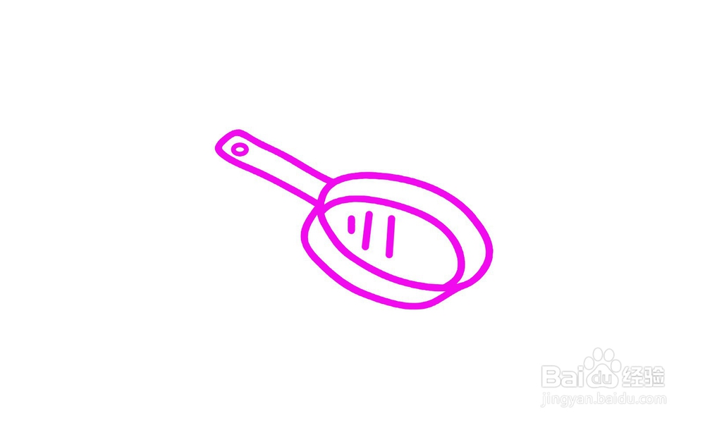 如何画出一个平底锅简笔画