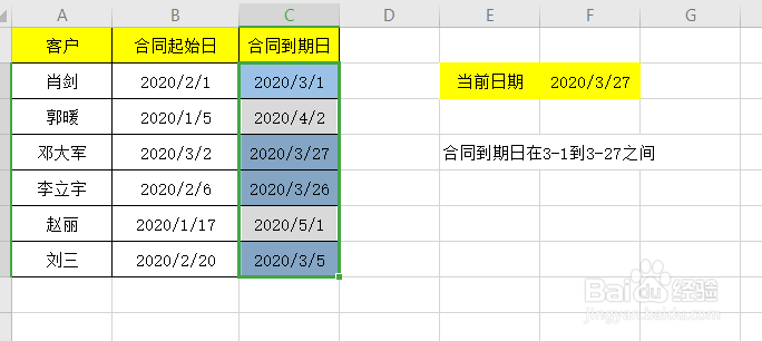 WPS表格中合同到期怎样快速知道？