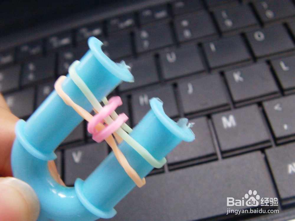 用橡皮筋编的手链哦（双花式）快来学吧