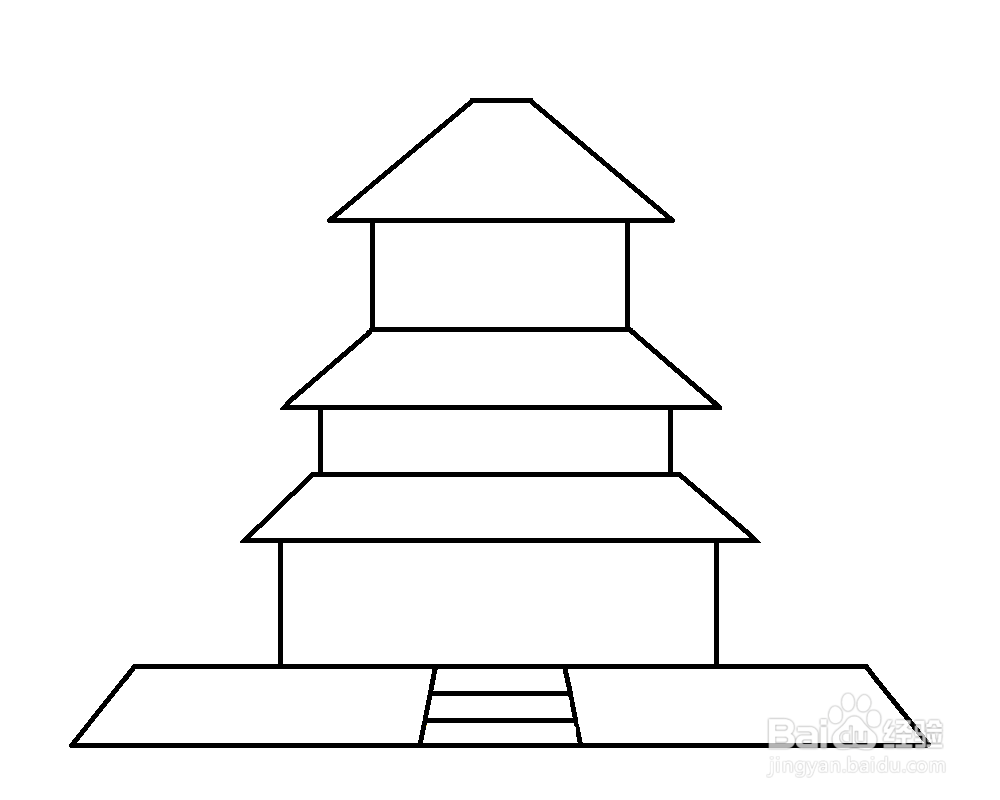 怎么画中国代表性建筑物天坛