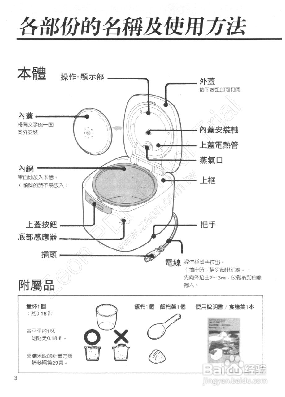 三菱NJ-C18NH型电子锅使用说明书:[1]