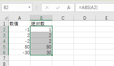 EXCEL绝对数的应用、负数转为正数—ABS函数应用