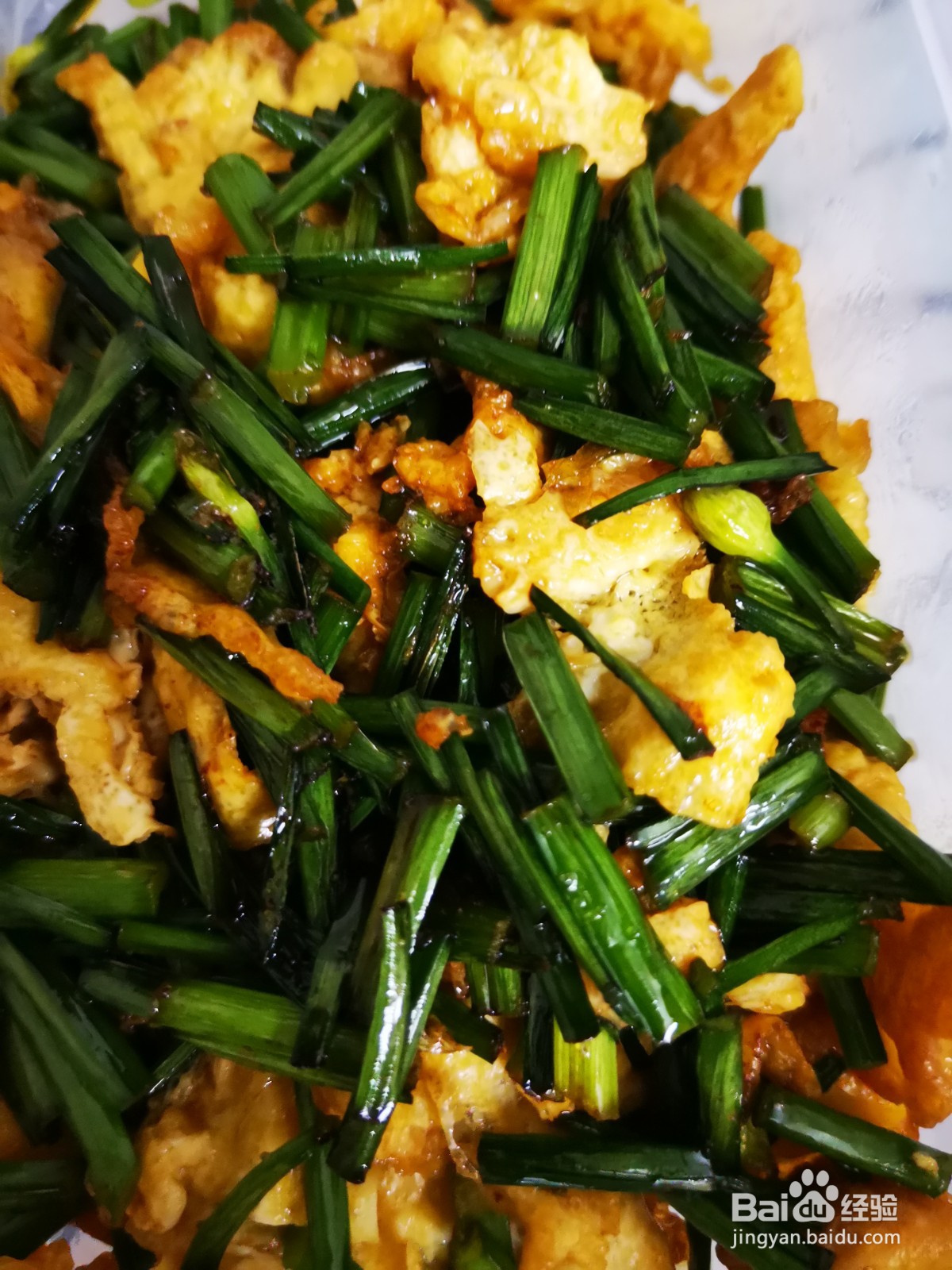 韭菜心炒鸡蛋花