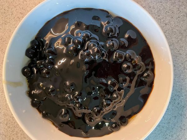 苹果酱黑糖珍珠奶茶