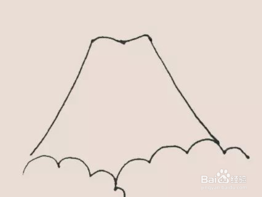 火山喷发简笔画