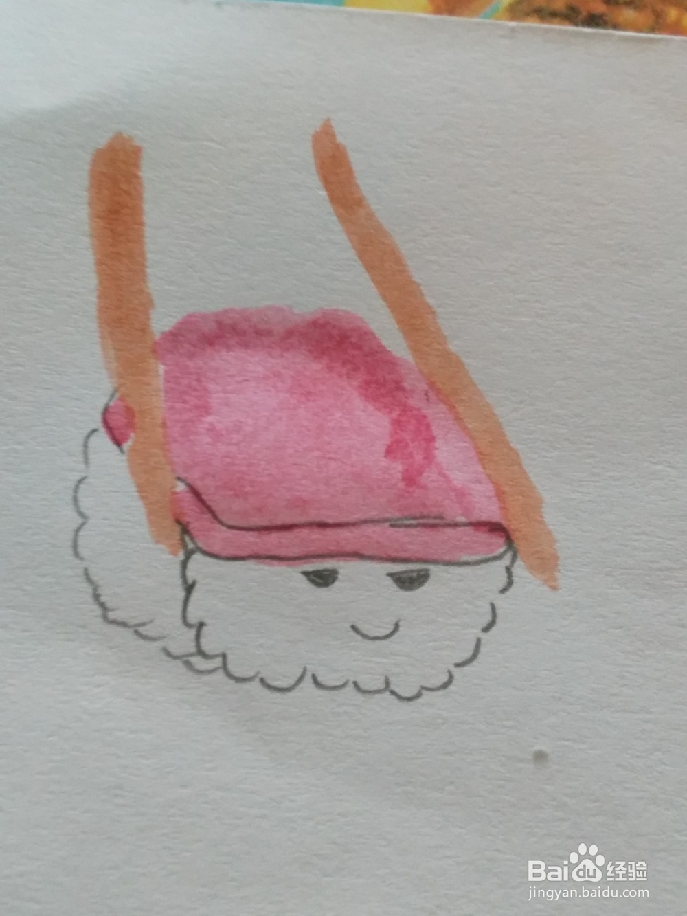 如何用水粉画 画出一个寿司表情包!