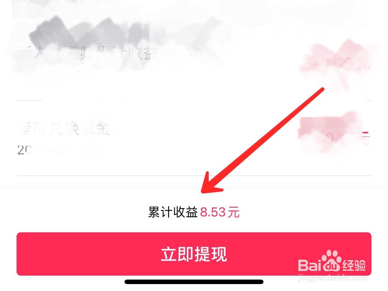 抖音极速版现金收益怎么查看