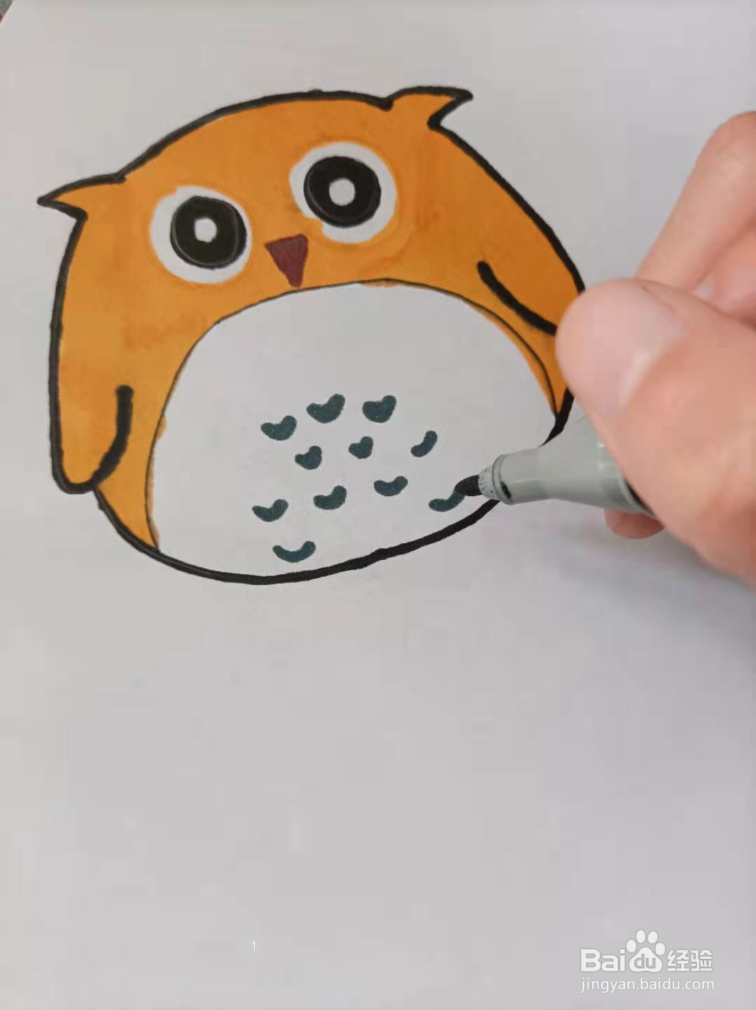 猫头鹰的手账图案怎么画
