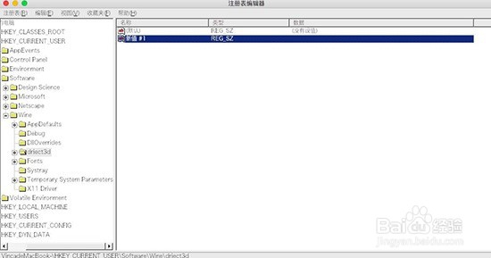在Mac中 Windows软件的注册表项怎么设置