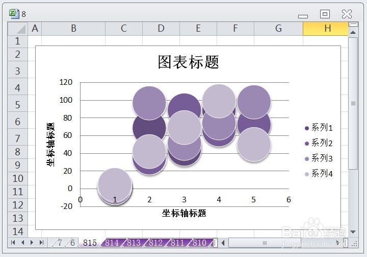 EXCEL怎么让气泡图的图表布局显示布局7效果