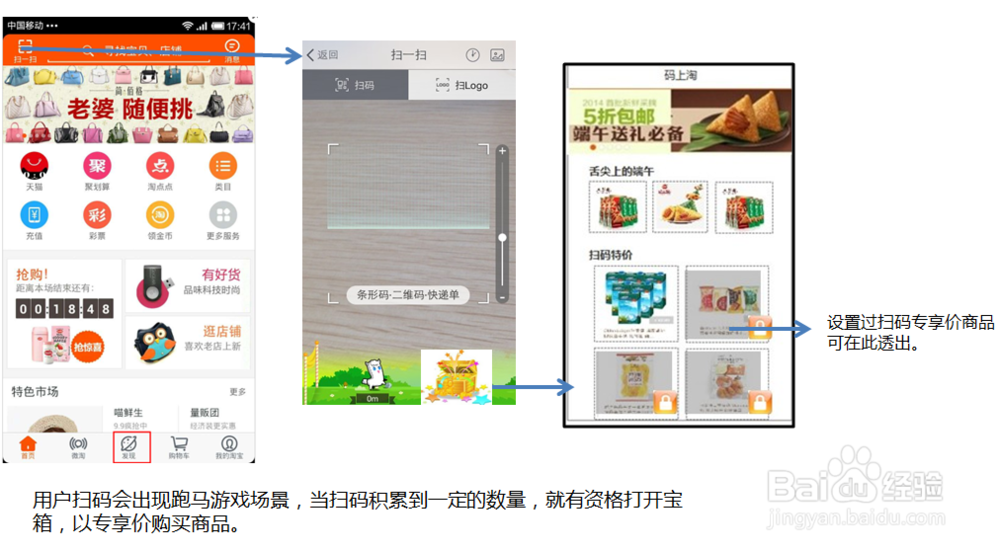 淘宝扫码专享价的前台展示图解?
