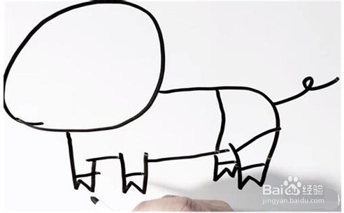 伴儿成长简笔画系列-怎样画可爱小猪简笔画