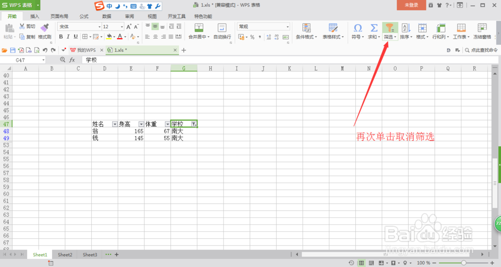 EXCEL中怎么使用筛选功能？