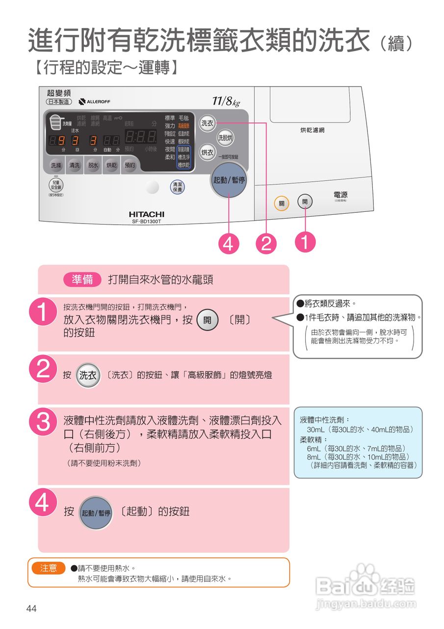 日立SF-BD1300TR 洗衣机使用说明书:[5]