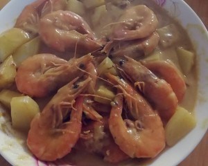 家庭版咖喱虾