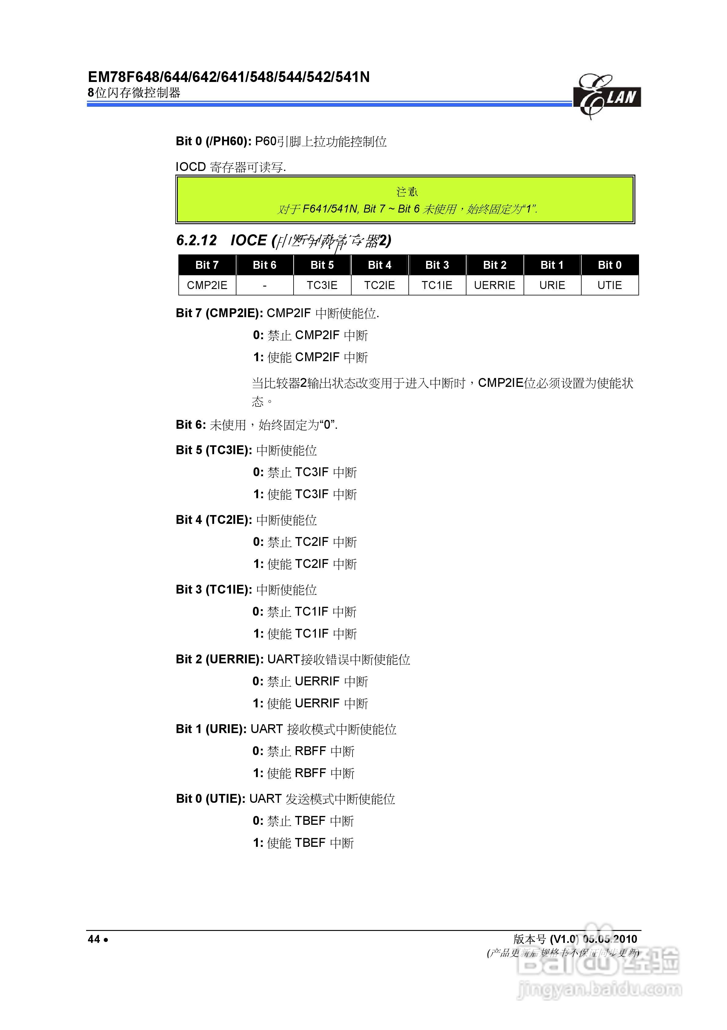 EM78F 8位闪存微控制器说明书:[6]