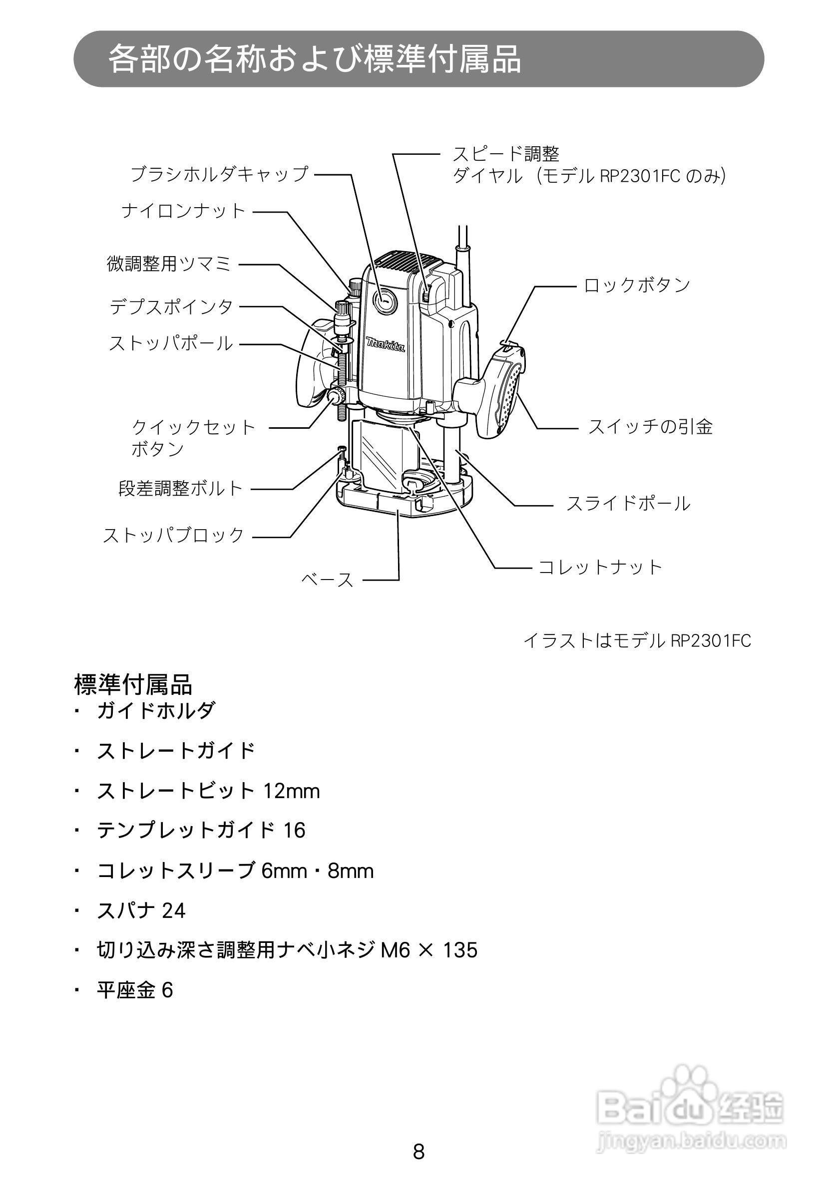 牧田 2301FC雕刻机使用说明书:[1]