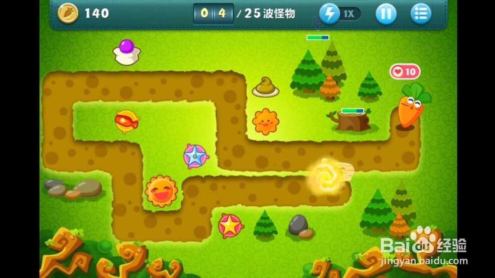 保卫萝卜 丛林05关金萝卜攻略